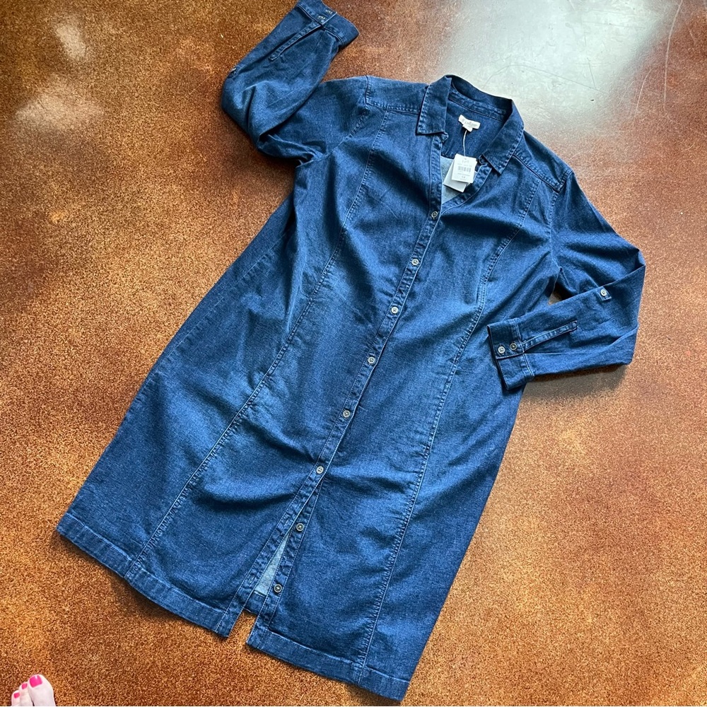 J.Jill Denim Arctic Wash Button Front Shift with Princess Seams. Sz 1X
